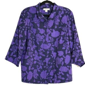 Coldwater Creek Purple Floral Jacket
